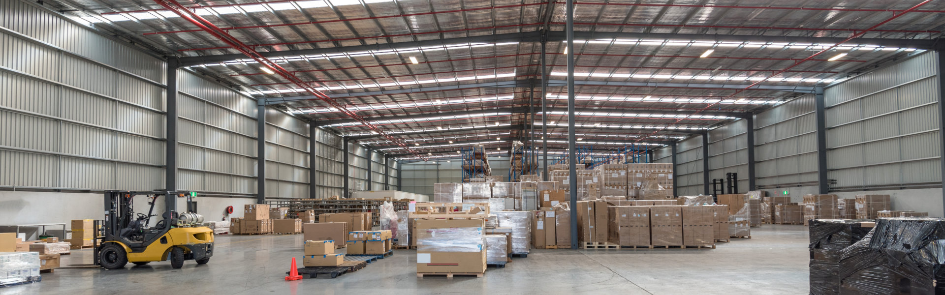 Interior of the logistics warehouse